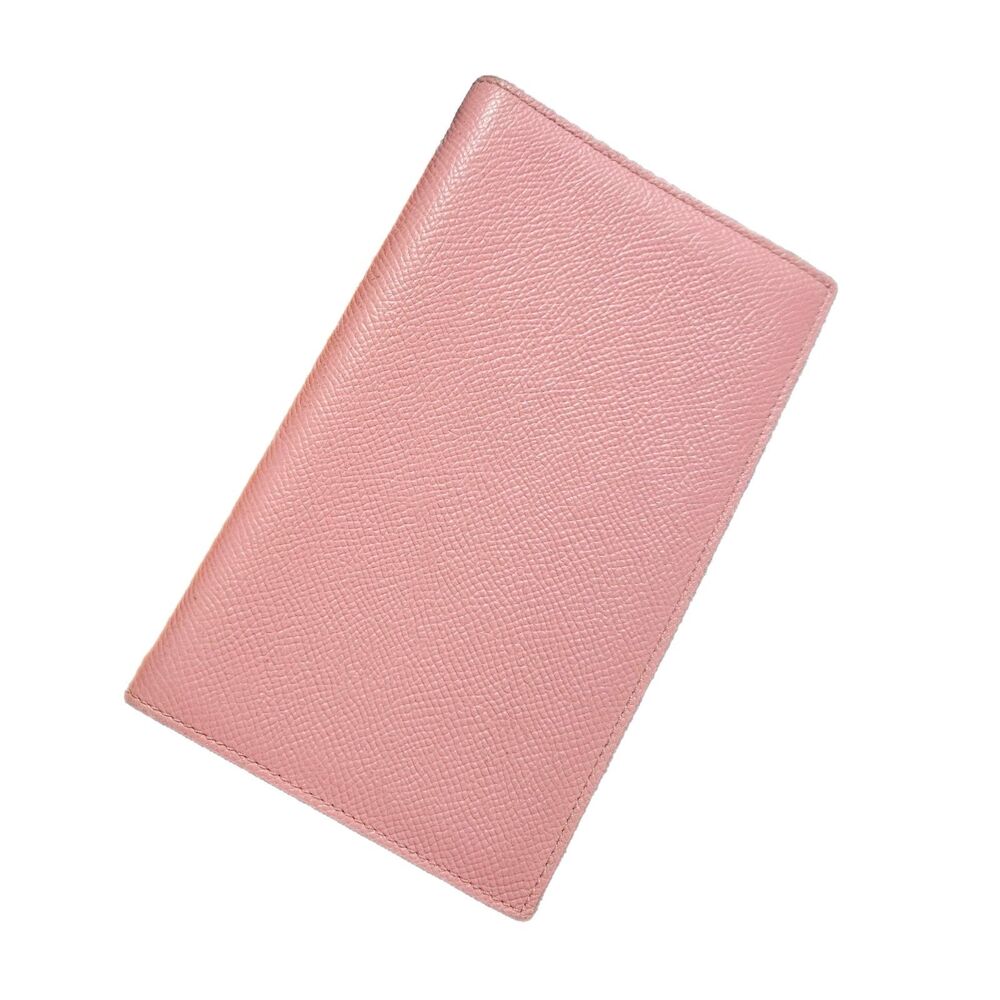 Hermès Epsom Leather Long Wallet Bubblegum Pink Slim Bifold Boxed VGUC - Picture 2 of 12